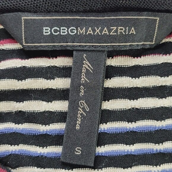BCBGMaxAzria Jasmyne Skater Dress Size S Cap Sleeve V Neck Stretch Colorful - Picture 6 of 11